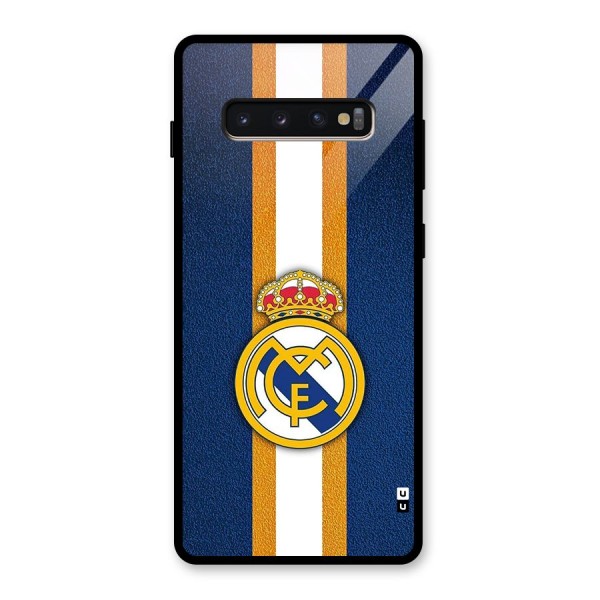 Real Madrid Stripes Glass Back Case for Galaxy S10 Plus