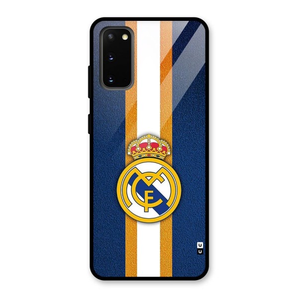 Real Madrid Stripes Glass Back Case for Galaxy S20