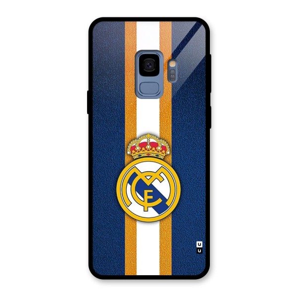 Real Madrid Stripes Glass Back Case for Galaxy S9