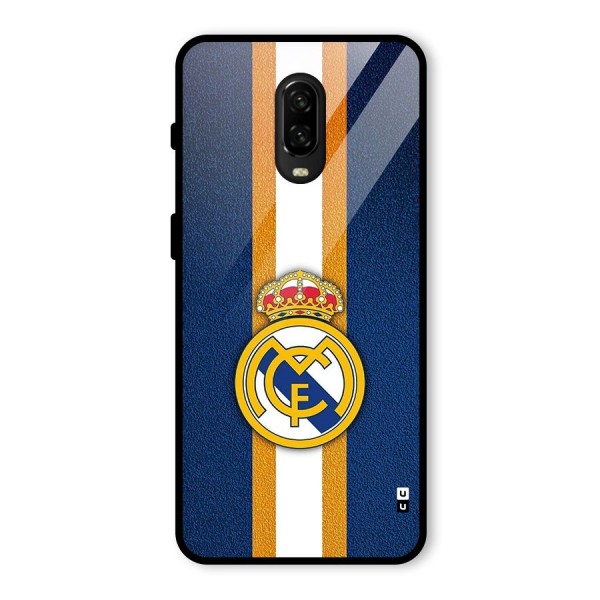 Real Madrid Stripes Glass Back Case for OnePlus 6T