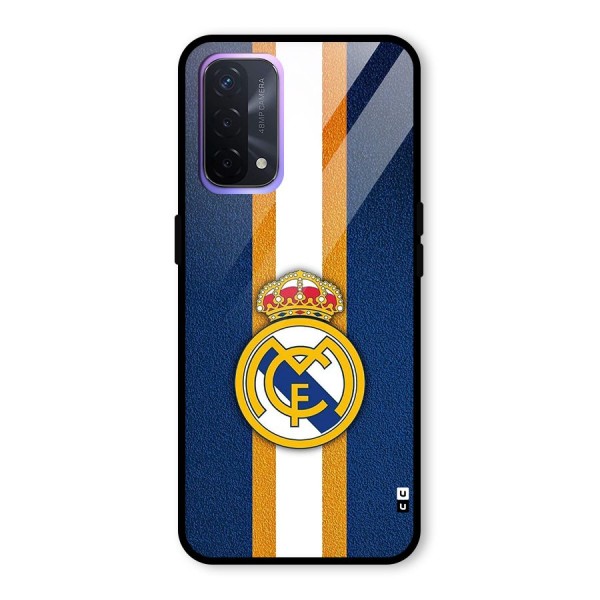 Real Madrid Stripes Glass Back Case for Oppo A74 5G