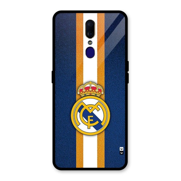 Real Madrid Stripes Glass Back Case for Oppo F11