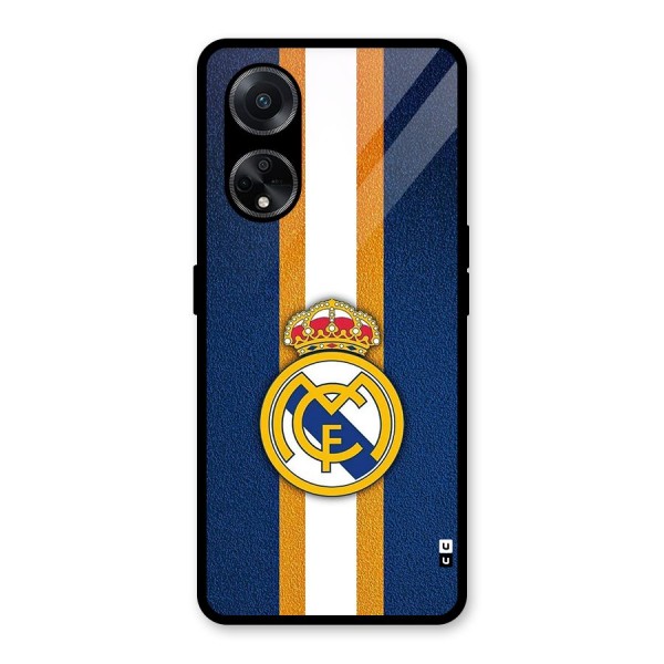 Real Madrid Stripes Glass Back Case for Oppo F23