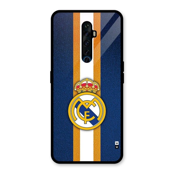 Real Madrid Stripes Glass Back Case for Oppo Reno2 F