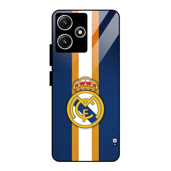 Real Madrid Stripes Glass Back Case for Poco M6 Pro