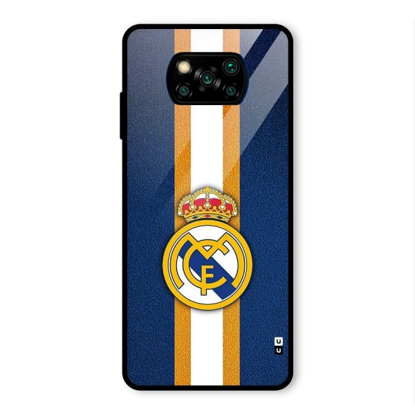 Real Madrid Stripes Glass Back Case for Poco X3 Pro