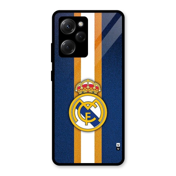 Real Madrid Stripes Glass Back Case for Poco X5 Pro