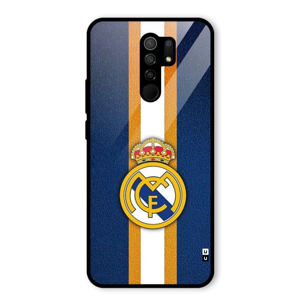 Real Madrid Stripes Glass Back Case for Redmi 9 Prime