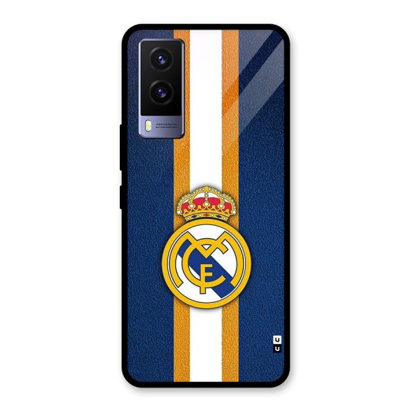 Real Madrid Stripes Glass Back Case for Vivo V21e 5G