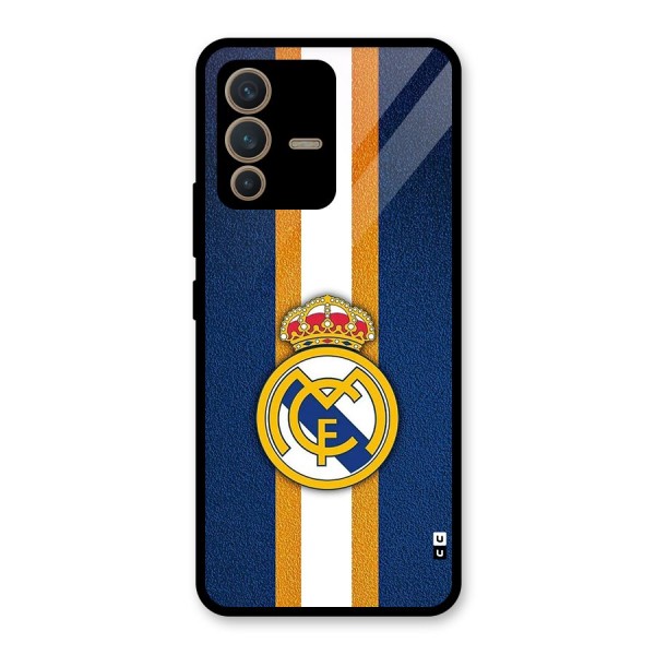 Real Madrid Stripes Glass Back Case for Vivo V23 5G