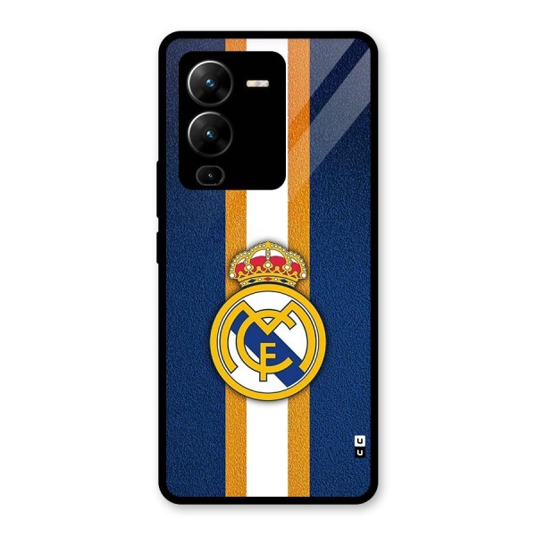 Real Madrid Stripes Glass Back Case for Vivo V25 Pro