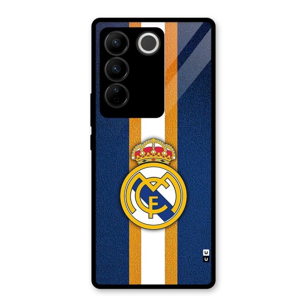 Real Madrid Stripes Glass Back Case for Vivo V27