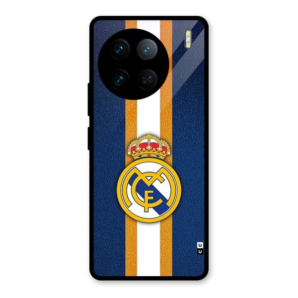 Real Madrid Stripes Glass Back Case for Vivo X90 Pro