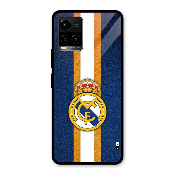 Real Madrid Stripes Glass Back Case for Vivo Y21A