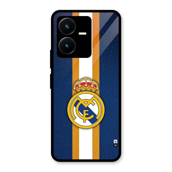 Real Madrid Stripes Glass Back Case for Vivo Y22