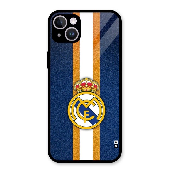 Real Madrid Stripes Glass Back Case for iPhone 14 Plus