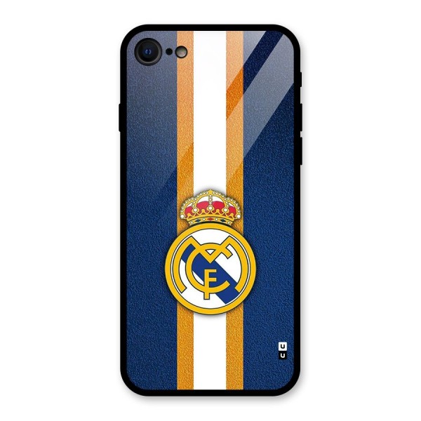 Real Madrid Stripes Glass Back Case for iPhone 8