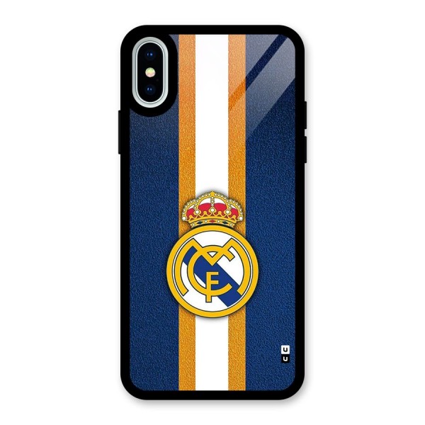 Real Madrid Stripes Glass Back Case for iPhone X