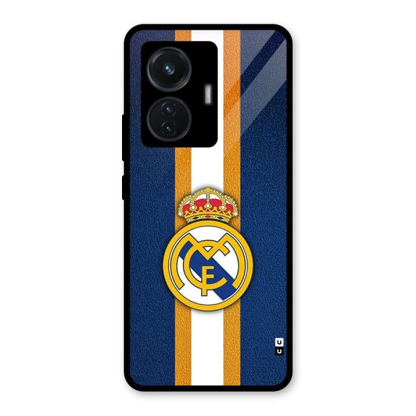 Real Madrid Stripes Glass Back Case for iQOO Z6 44W