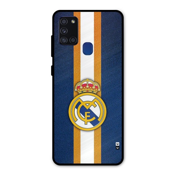 Real Madrid Stripes Metal Back Case for Galaxy A21s