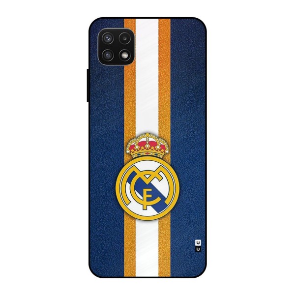 Real Madrid Stripes Metal Back Case for Galaxy A22 5G