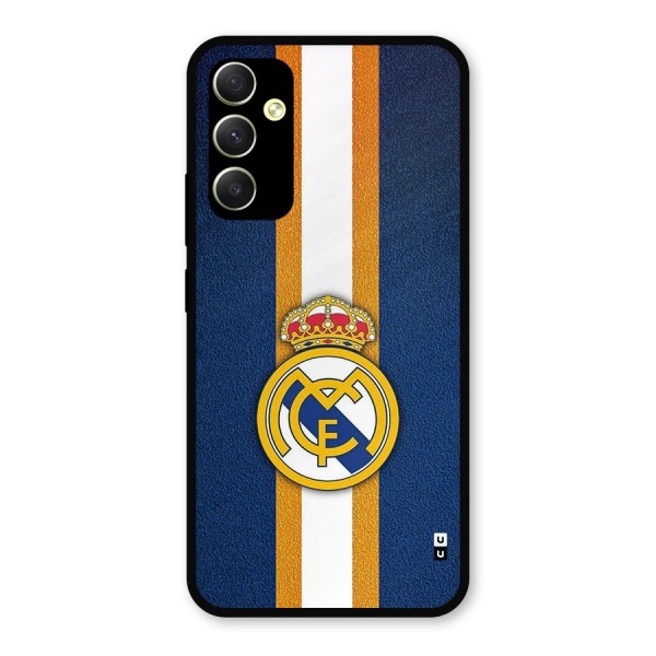 Real Madrid Stripes Metal Back Case for Galaxy A34