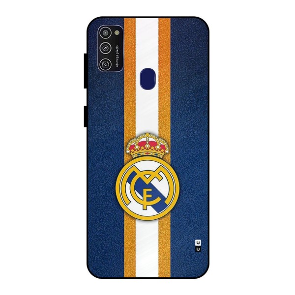 Real Madrid Stripes Metal Back Case for Galaxy M21