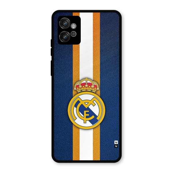 Real Madrid Stripes Metal Back Case for Moto G32