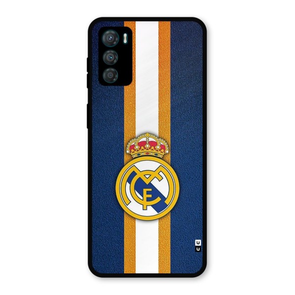 Real Madrid Stripes Metal Back Case for Moto G42