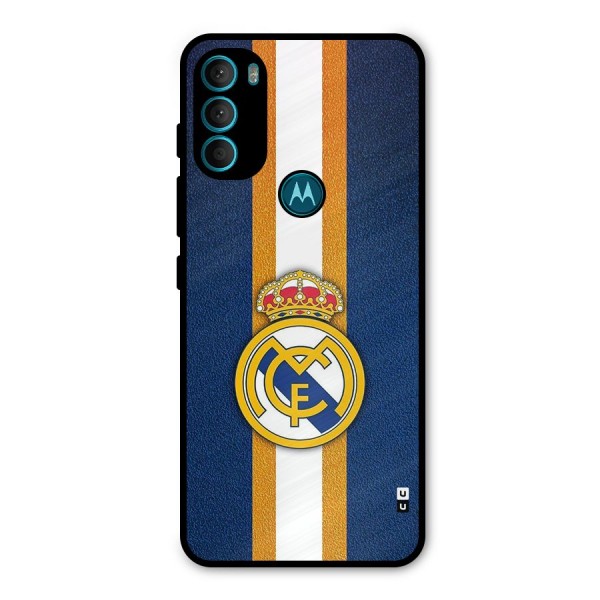 Real Madrid Stripes Metal Back Case for Moto G71 5G