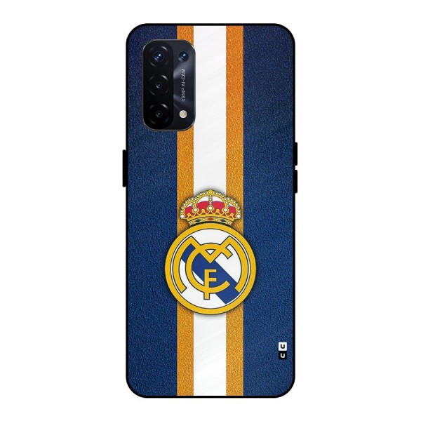 Real Madrid Stripes Metal Back Case for Oppo A74 5G