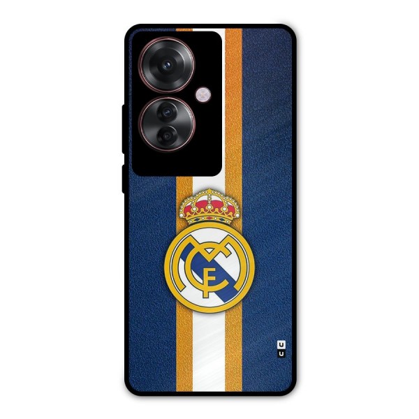 Real Madrid Stripes Metal Back Case for Oppo F25 Pro