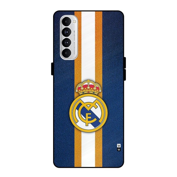 Real Madrid Stripes Metal Back Case for Oppo Reno4 Pro