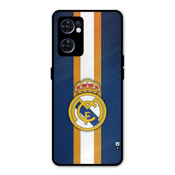 Real Madrid Stripes Metal Back Case for Oppo Reno7 5G