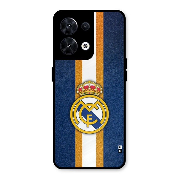 Real Madrid Stripes Metal Back Case for Oppo Reno8 5G