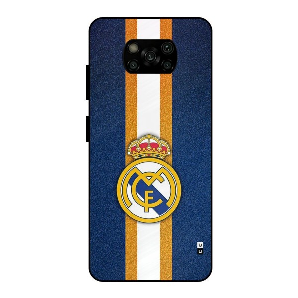 Real Madrid Stripes Metal Back Case for Poco X3