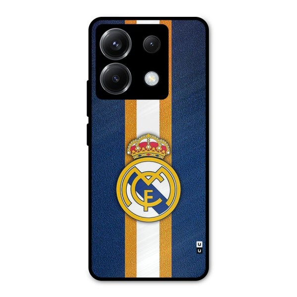 Real Madrid Stripes Metal Back Case for Poco X6