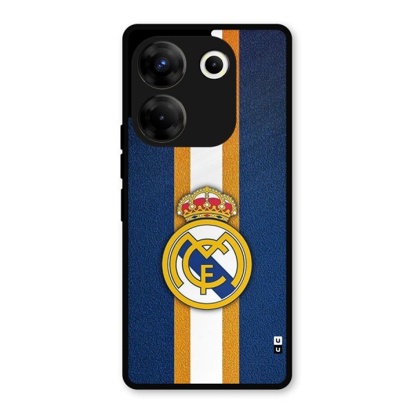 Real Madrid Stripes Metal Back Case for Tecno Camon 20