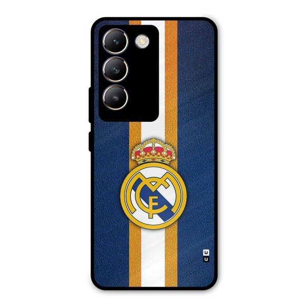 Real Madrid Stripes Metal Back Case for Vivo T3 5G