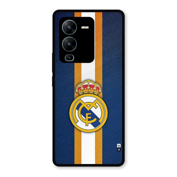 Real Madrid Stripes Metal Back Case for Vivo V25 Pro