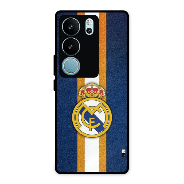 Real Madrid Stripes Metal Back Case for Vivo V29 Pro