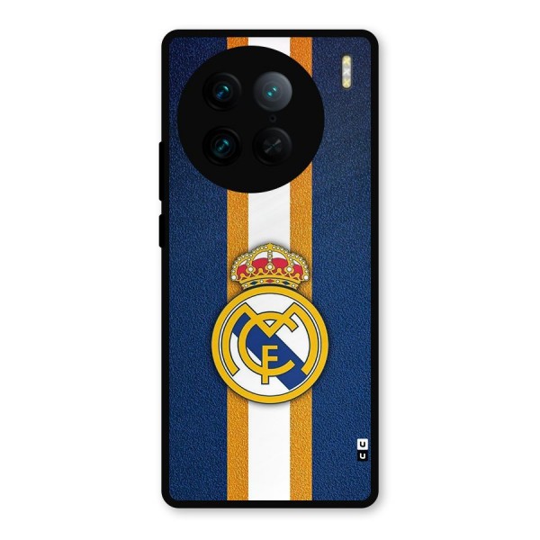 Real Madrid Stripes Metal Back Case for Vivo X90 Pro