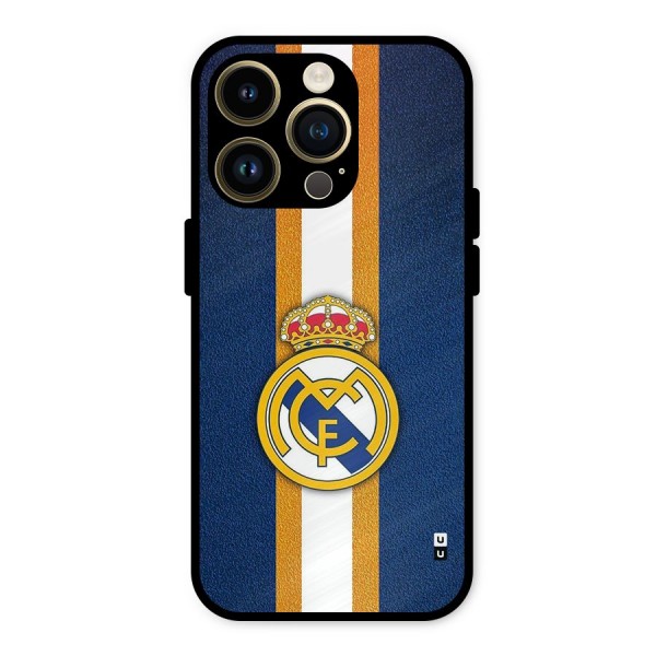 Real Madrid Stripes Metal Back Case for iPhone 14 Pro