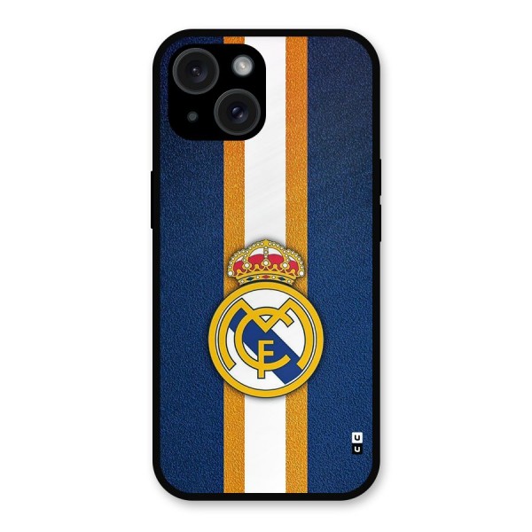 Real Madrid Stripes Metal Back Case for iPhone 15