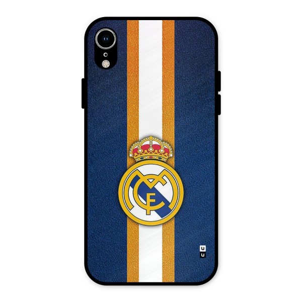 Real Madrid Stripes Metal Back Case for iPhone XR