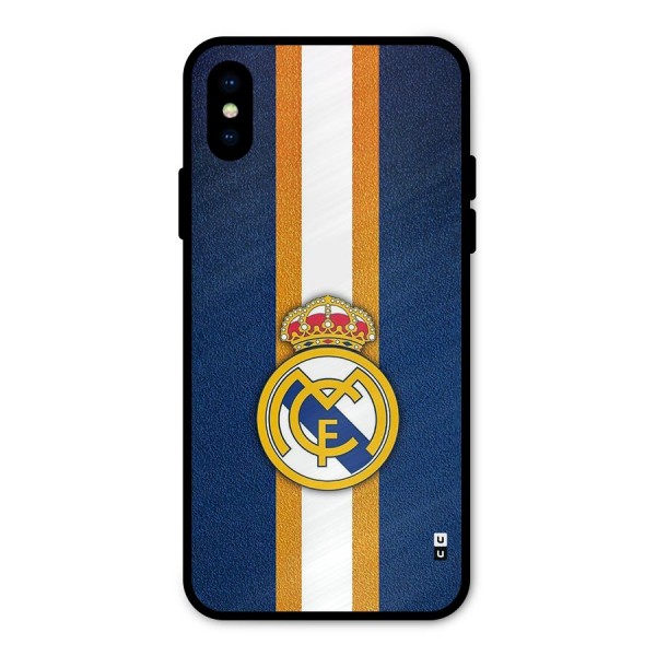 Real Madrid Stripes Metal Back Case for iPhone XS