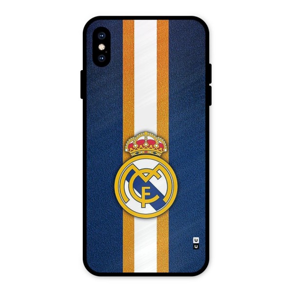 Real Madrid Stripes Metal Back Case for iPhone XS Max