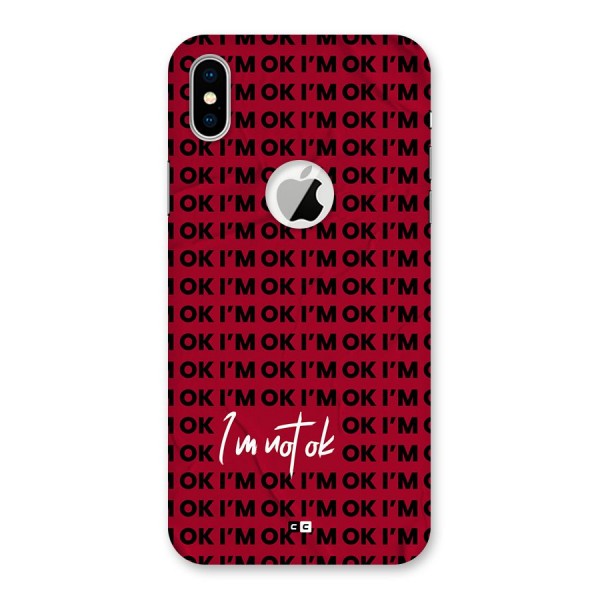 Really Not Ok Back Case for iPhone XS Logo Cut