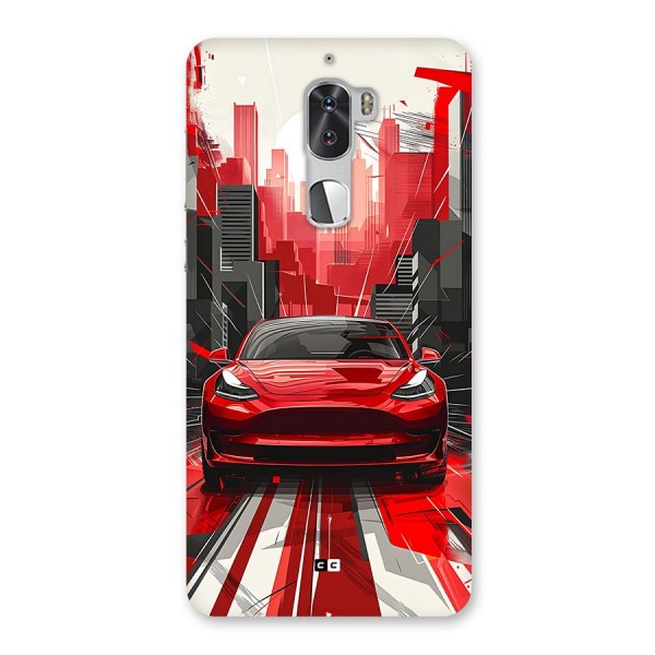 Red And Black Car Back Case for Coolpad Cool 1