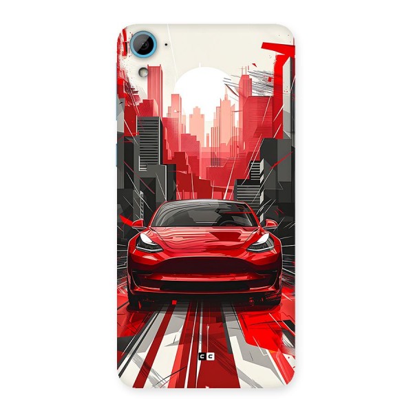 Red And Black Car Back Case for Desire 826